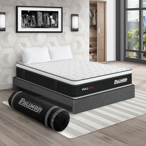 Colchón Pullpack Euro + Base Cama + Almohada