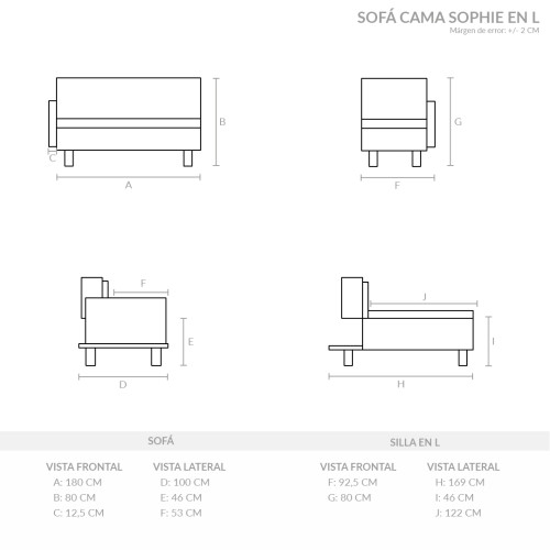 Sofá Cama en L Sophie