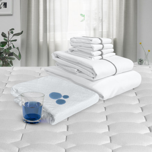 Combo Protector Impermeable + Jgo de Sábanas Luxury
