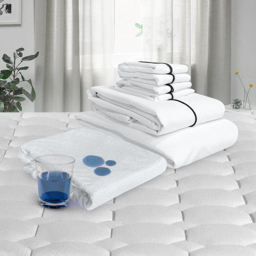 Combo Protector Impermeable + Jgo de Sábanas Luxury